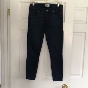 PAIGE Verdugo Crop Skinny Jeans Mid Rise Midlake Dark Wash Denim Size 31